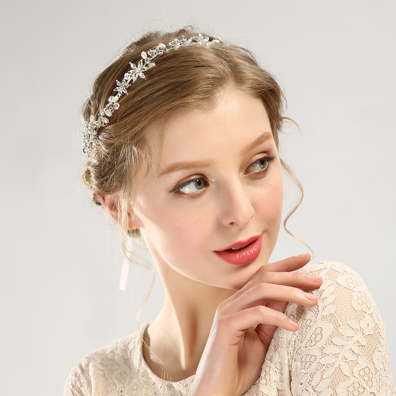 Alloy rhinestone headband white wedding accessories