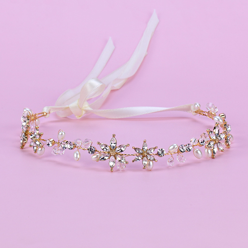 Alloy rhinestone headband white wedding accessories