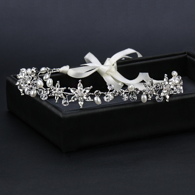 Alloy rhinestone headband white wedding accessories