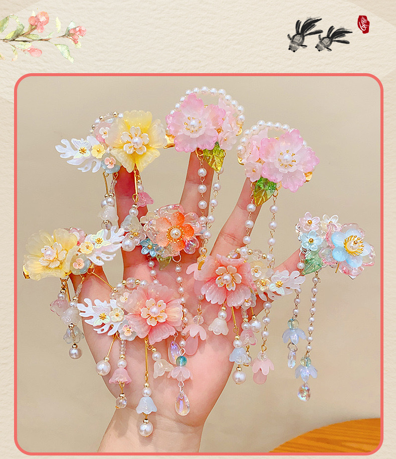 Antique hair clip for kids Super fairy bow hair clip for girls