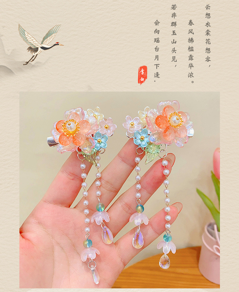 Antique hair clip for kids Super fairy bow hair clip for girls