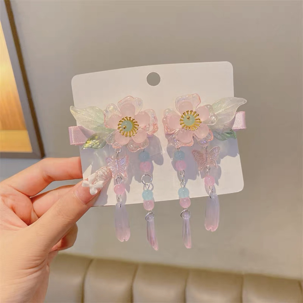 Antique hair clip for kids Super fairy bow hair clip for girls
