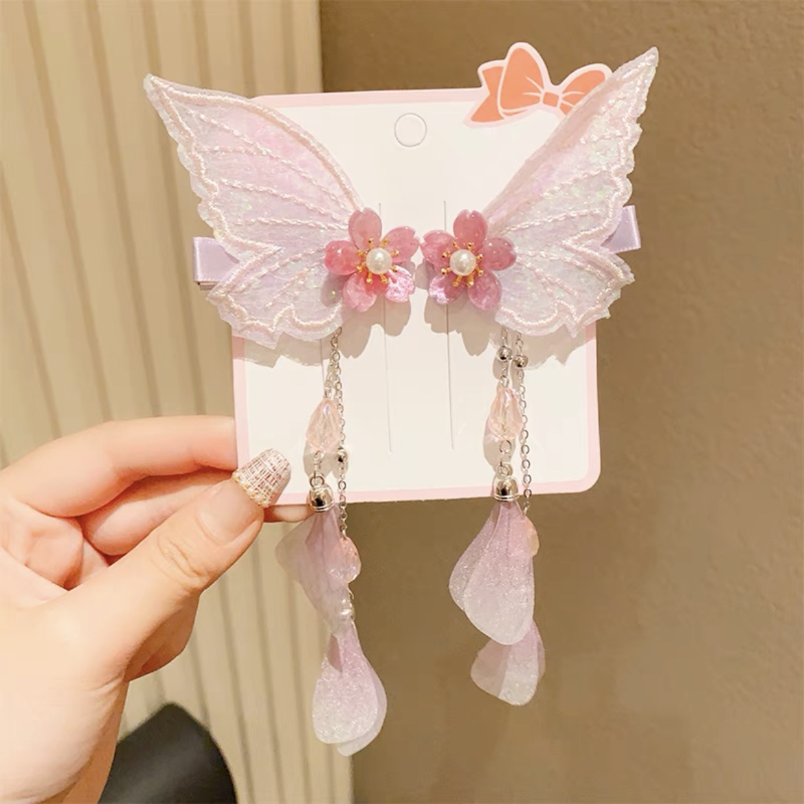 Antique hair clip for kids Super fairy bow hair clip for girls