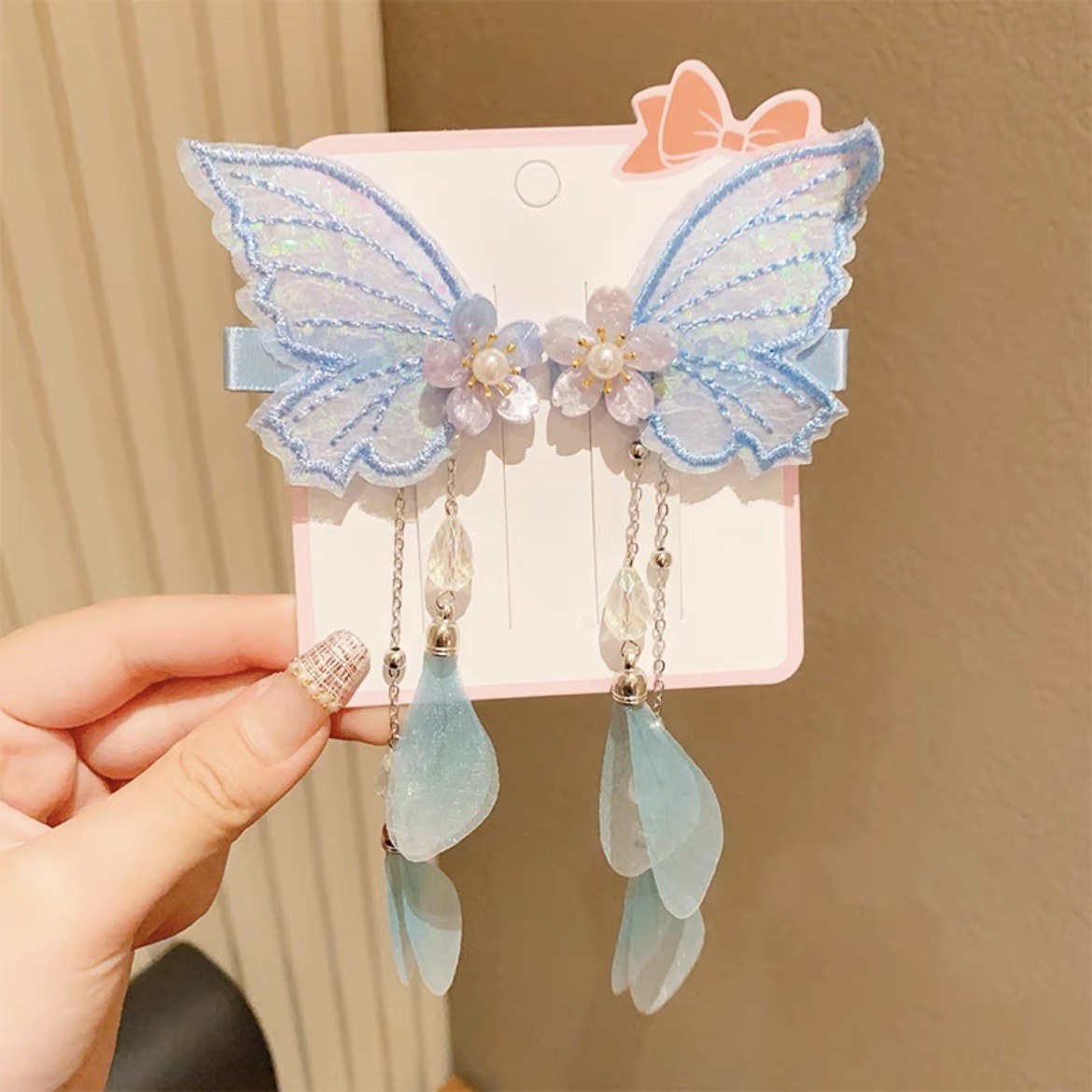 Antique hair clip for kids Super fairy bow hair clip for girls