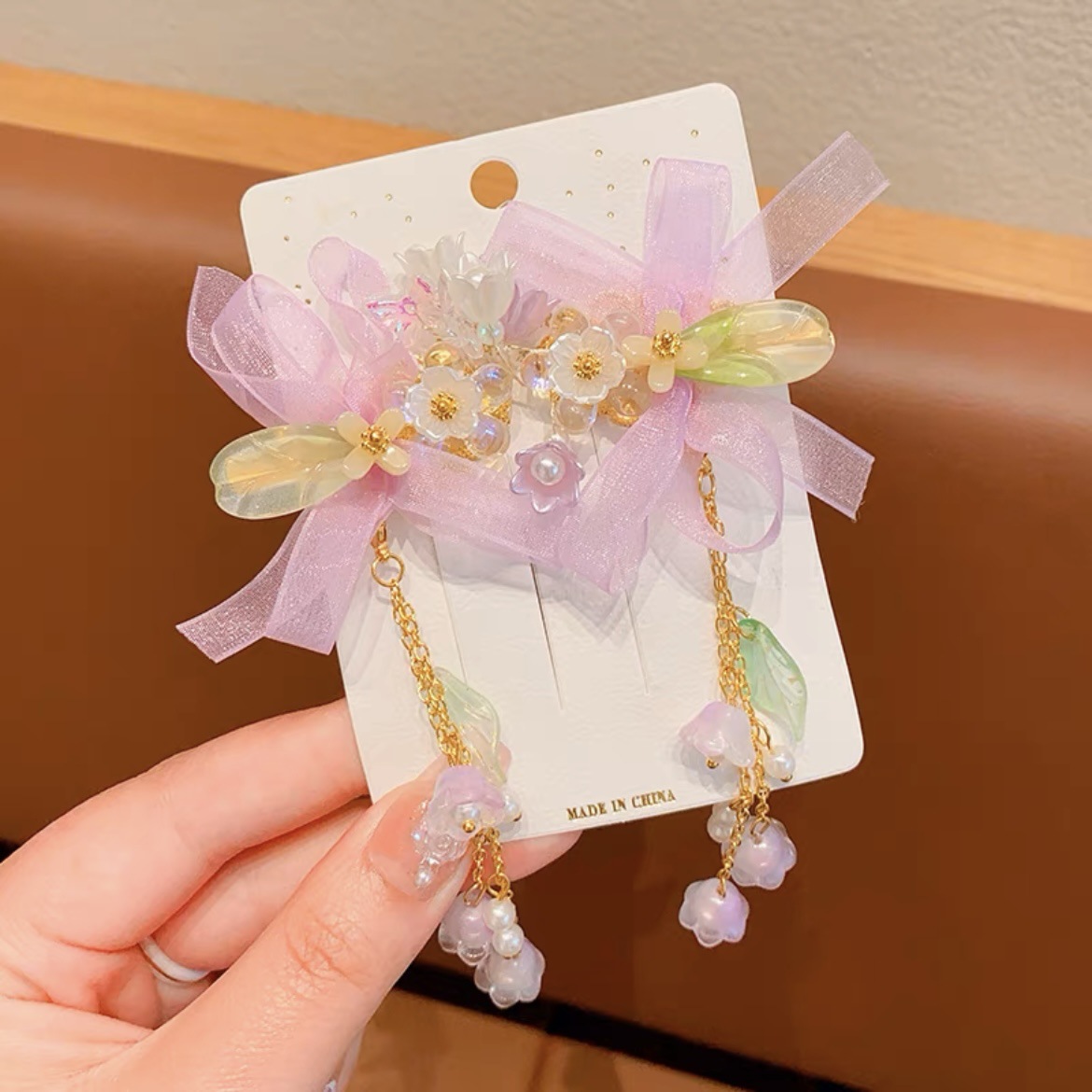 Antique hair clip for kids Super fairy bow hair clip for girls