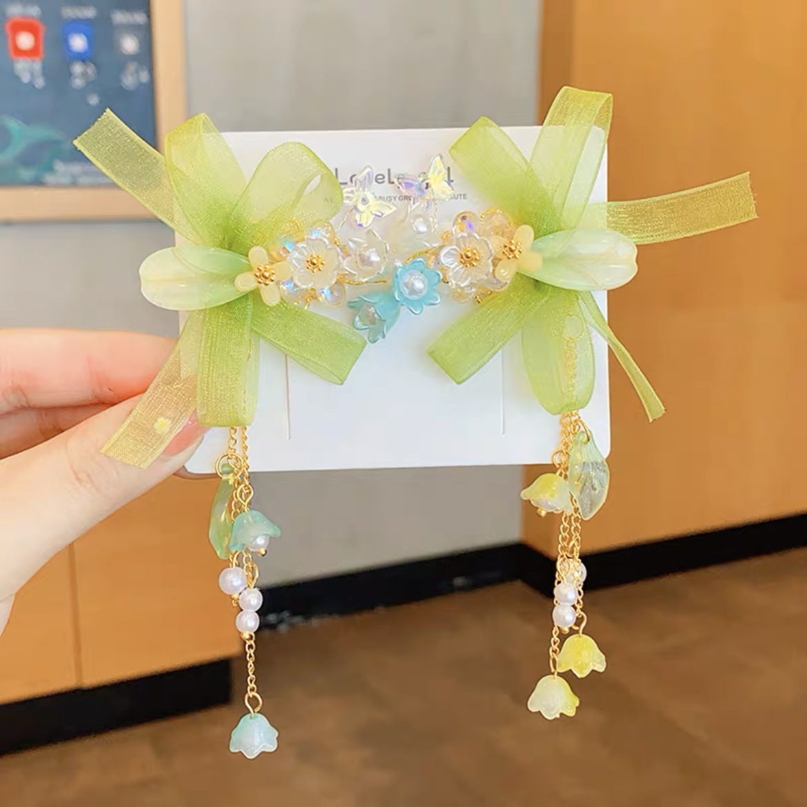 Antique hair clip for kids Super fairy bow hair clip for girls