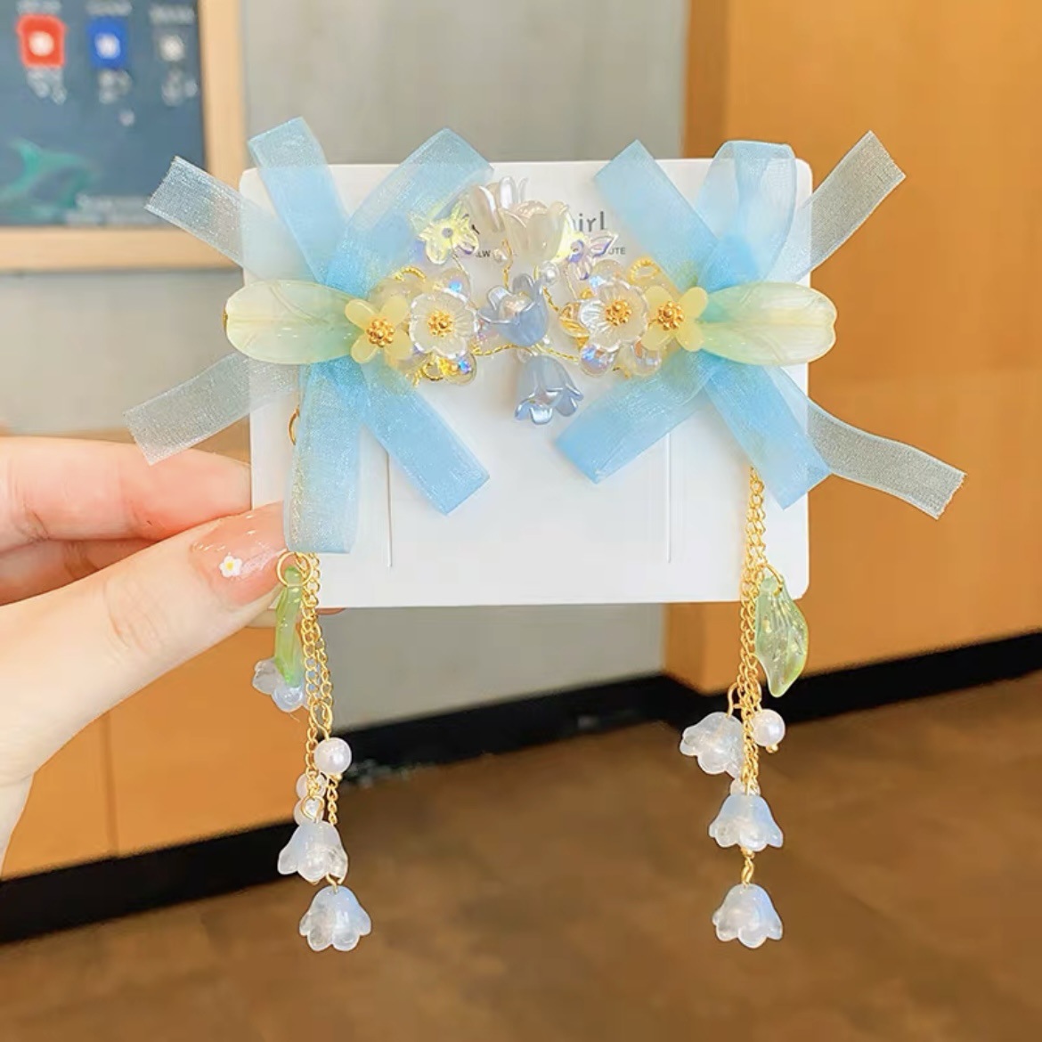 Antique hair clip for kids Super fairy bow hair clip for girls