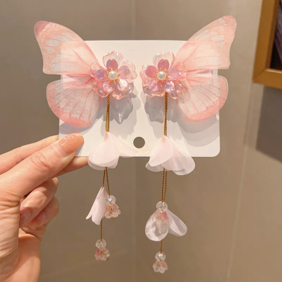 Antique hair clip for kids Super fairy bow hair clip for girls