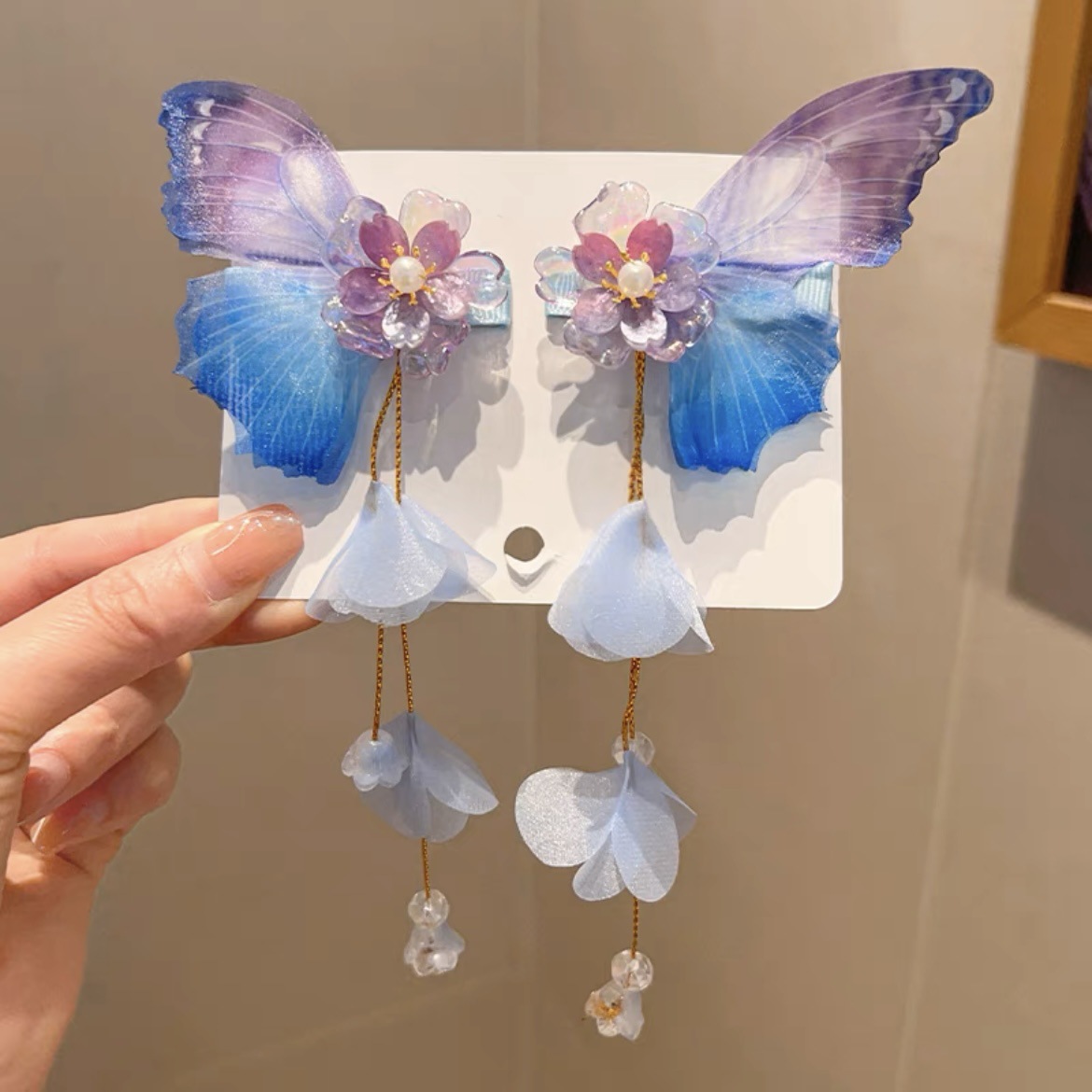Antique hair clip for kids Super fairy bow hair clip for girls