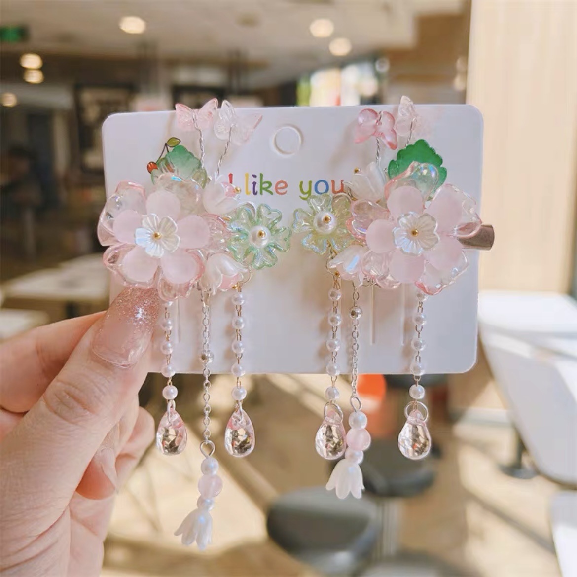 Antique hair clip for kids Super fairy bow hair clip for girls