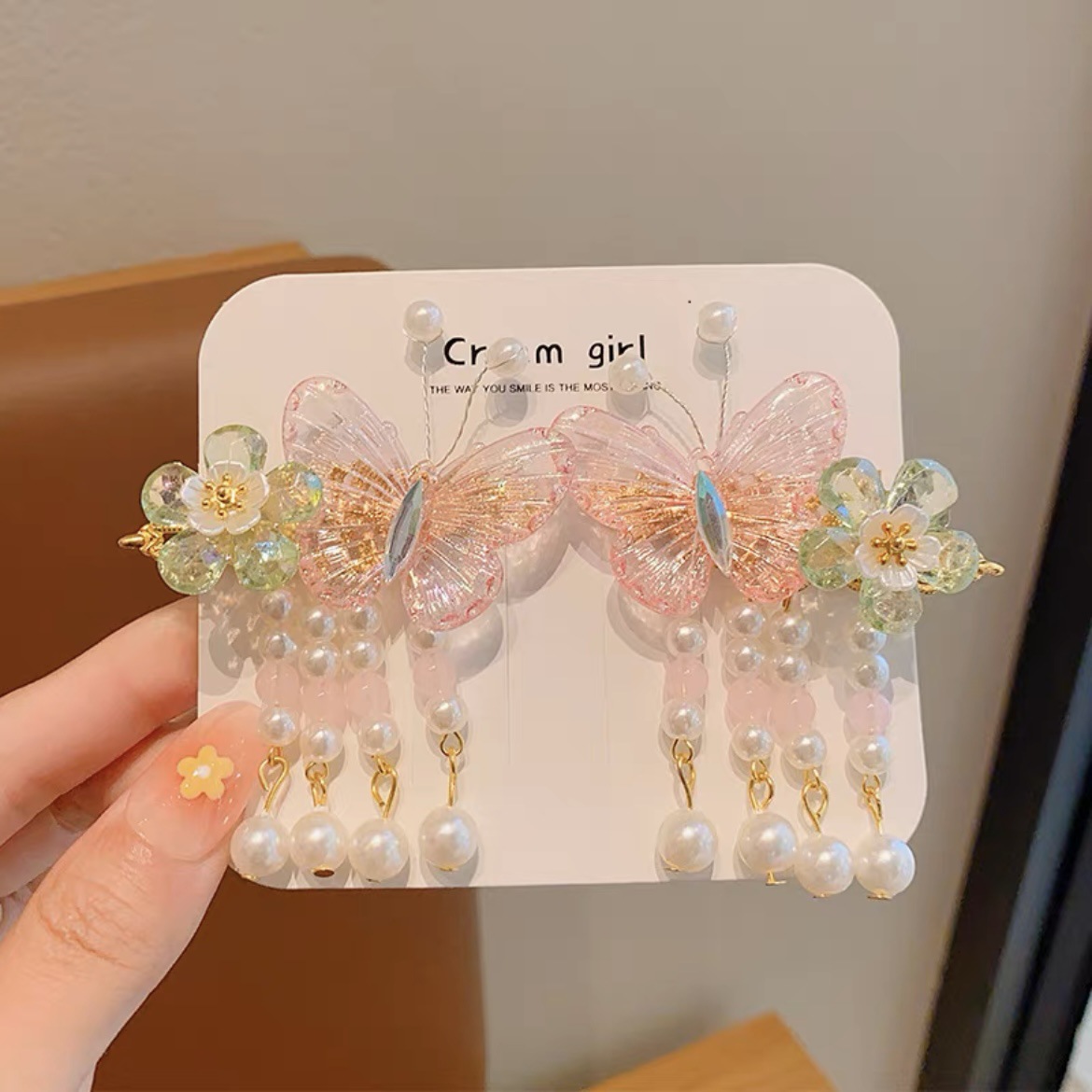 Antique hair clip for kids Super fairy bow hair clip for girls