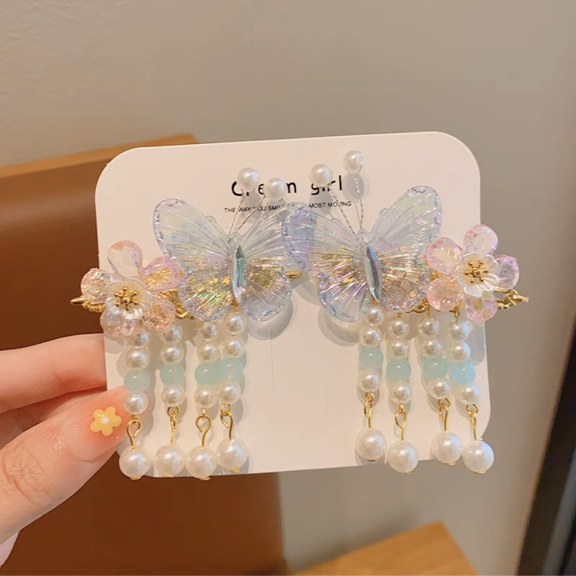 Antique hair clip for kids Super fairy bow hair clip for girls