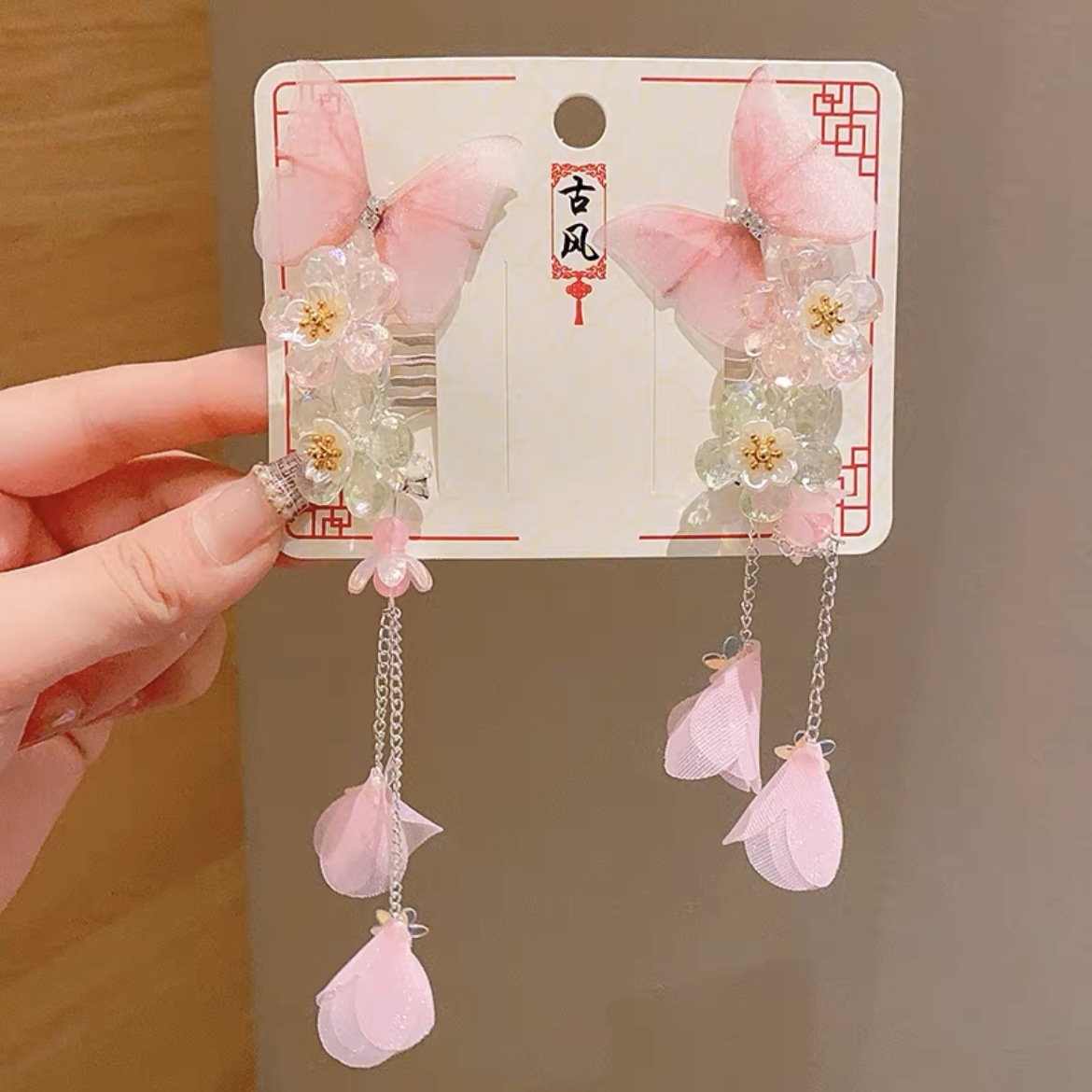 Antique hair clip for kids Super fairy bow hair clip for girls