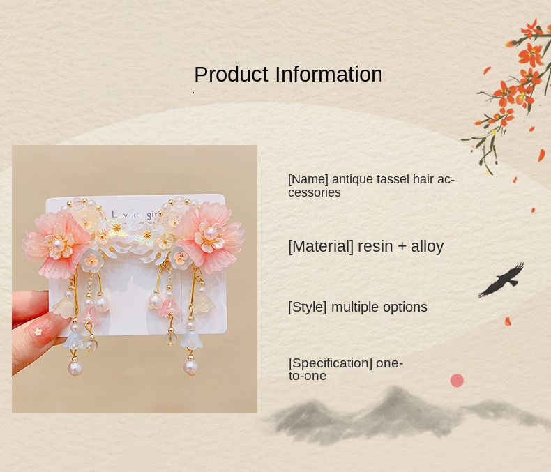 Antique hair clip for kids Super fairy bow hair clip for girls