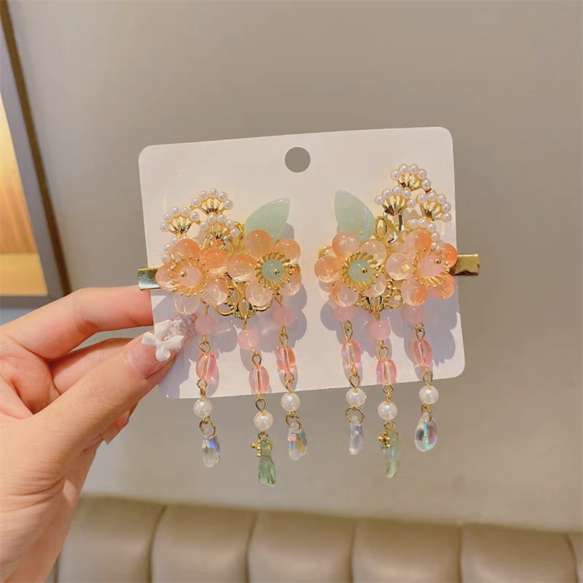 Antique hair clip for kids Super fairy bow hair clip for girls