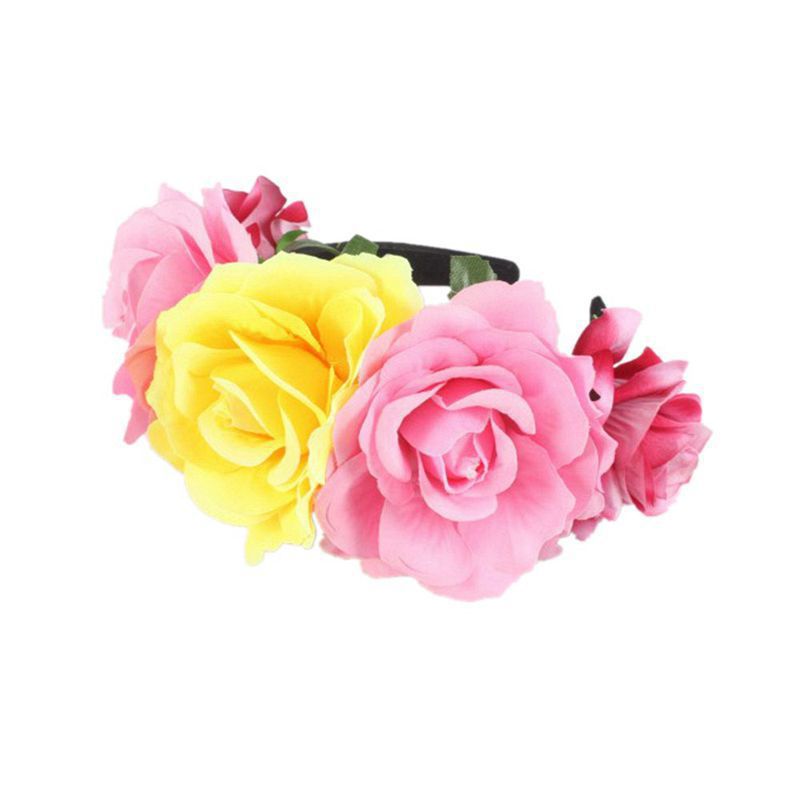 Artificial rose headband headwear ethnic makeup pie butt buckle