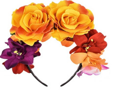 Artificial rose headband headwear ethnic makeup pie butt buckle