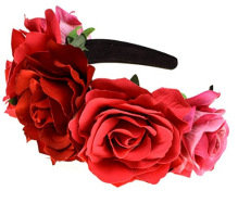 Artificial rose headband headwear ethnic makeup pie butt buckle