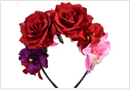 Artificial rose headband headwear ethnic makeup pie butt buckle