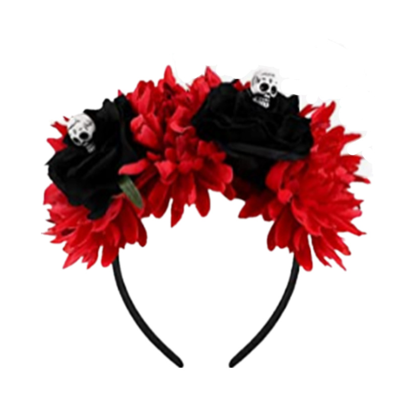 Artificial rose headband headwear ethnic makeup pie butt buckle