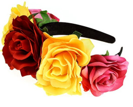 Artificial rose headband headwear ethnic makeup pie butt buckle