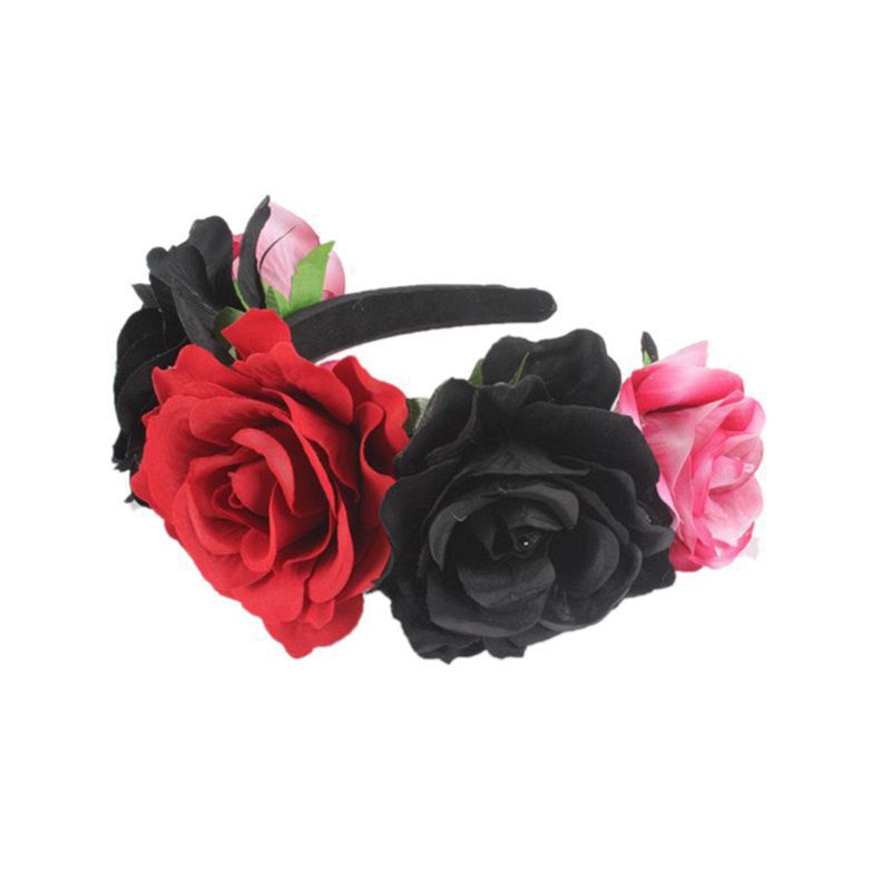 Artificial rose headband headwear ethnic makeup pie butt buckle
