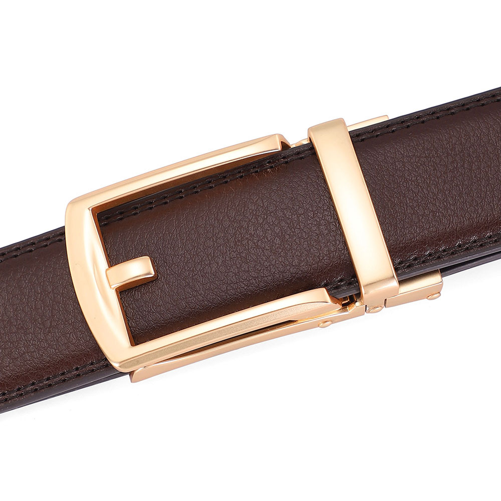 Automatic buckle fake needle buckle cowhide belt