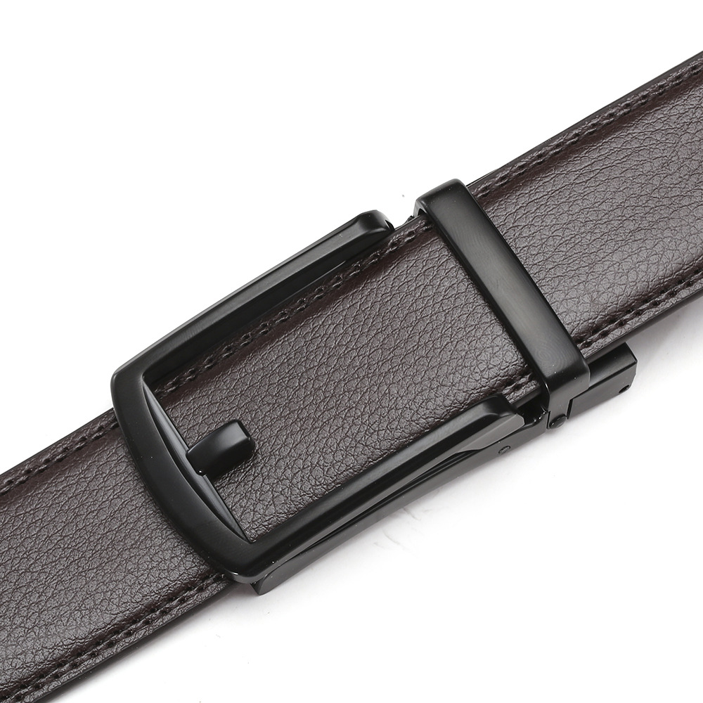 Automatic buckle fake needle buckle cowhide belt