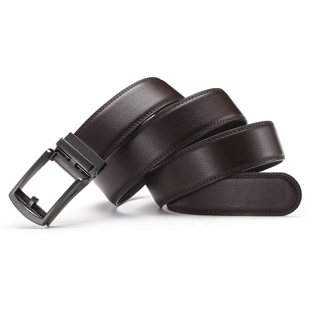 Automatic buckle fake needle buckle cowhide belt