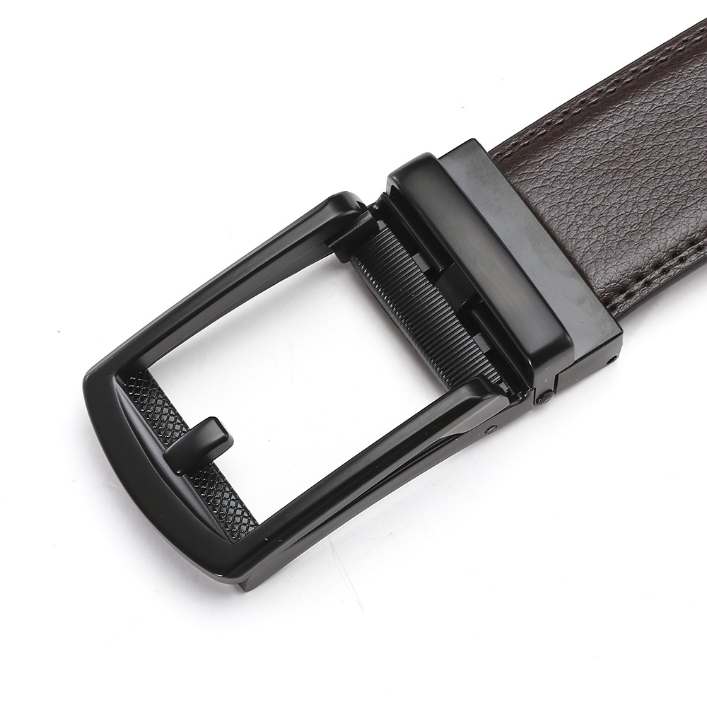 Automatic buckle fake needle buckle cowhide belt