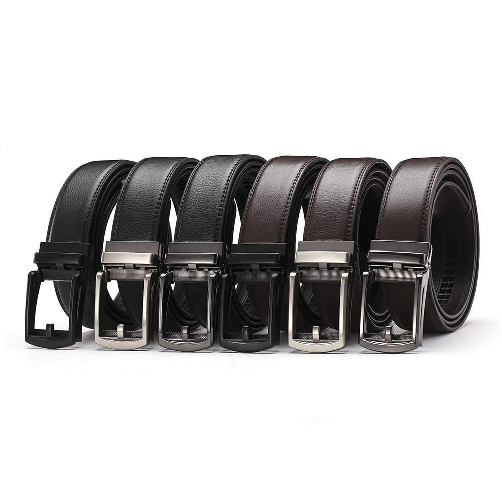 Automatic buckle fake needle buckle cowhide belt