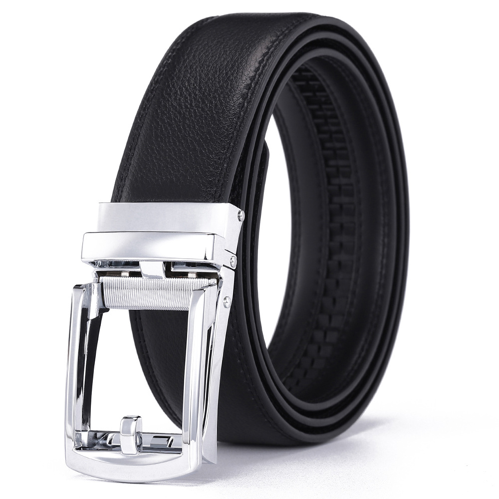 Automatic buckle fake needle buckle cowhide belt