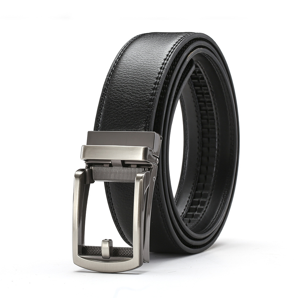 Automatic buckle fake needle buckle cowhide belt