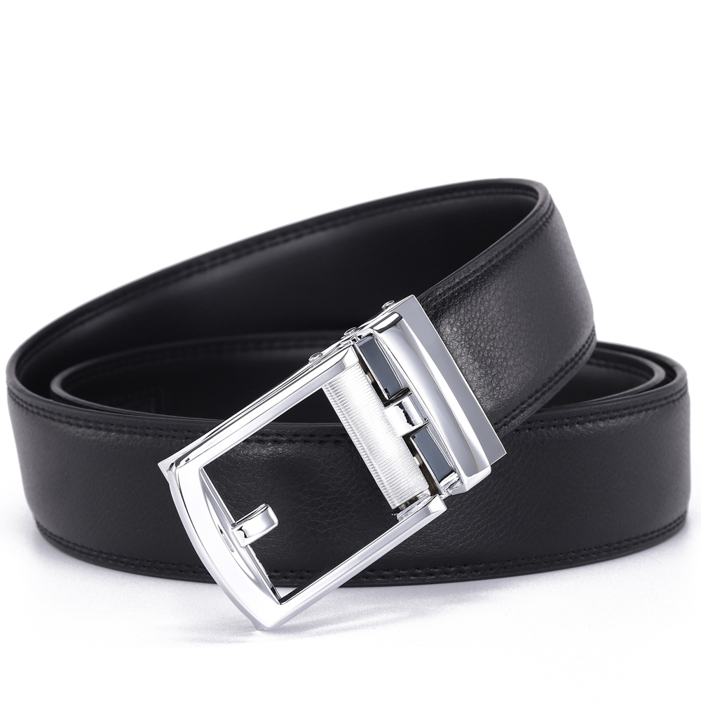 Automatic buckle fake needle buckle cowhide belt