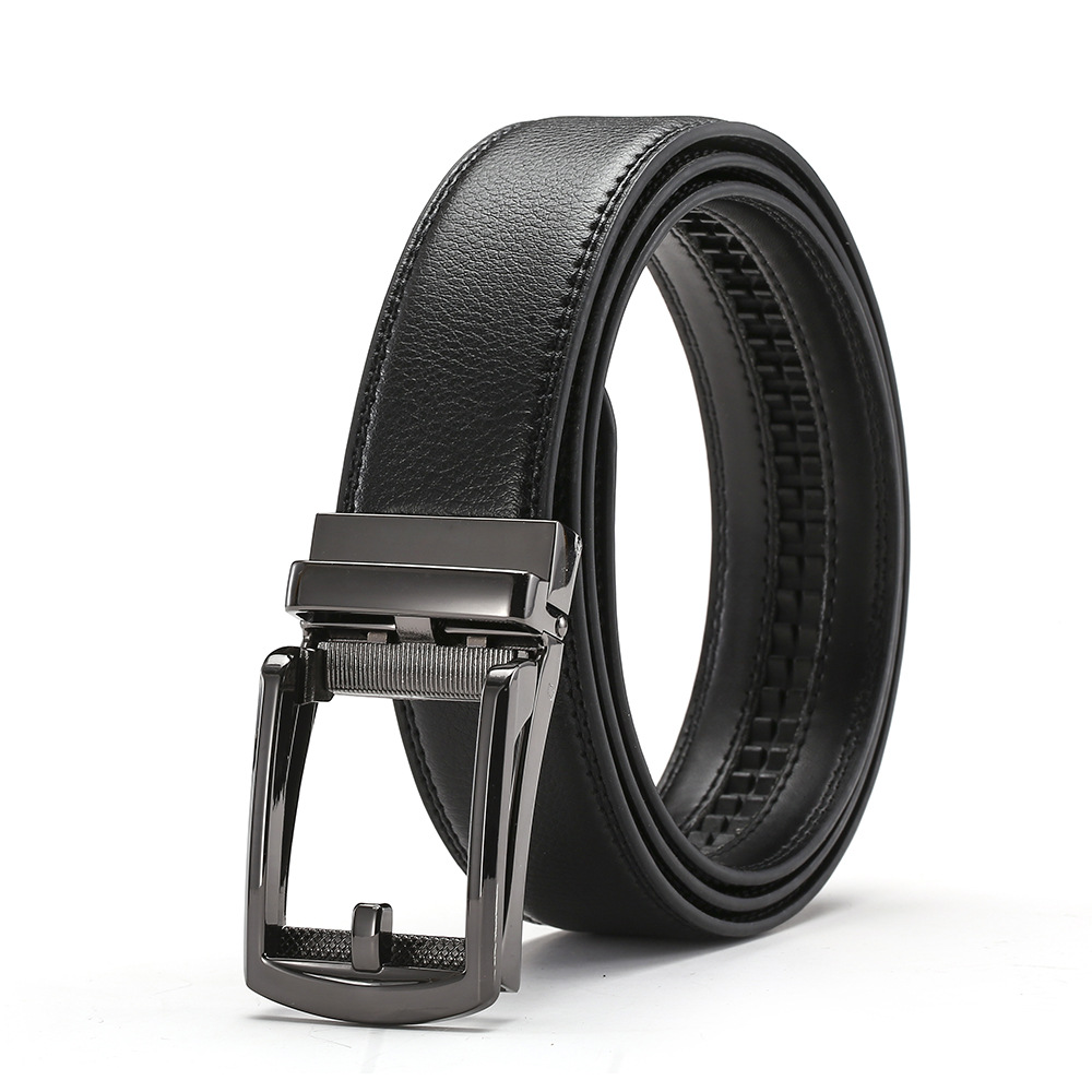 Automatic buckle fake needle buckle cowhide belt