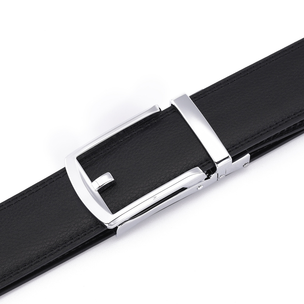 Automatic buckle fake needle buckle cowhide belt