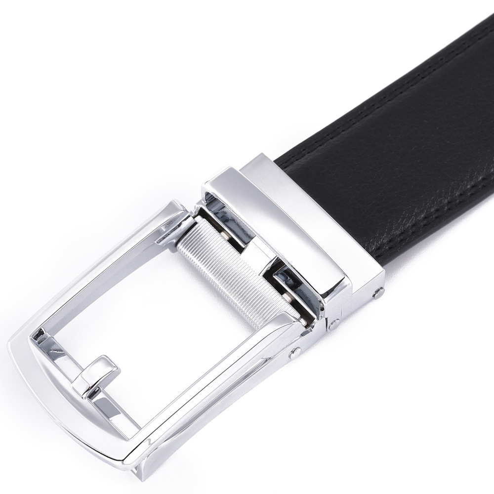 Automatic buckle fake needle buckle cowhide belt