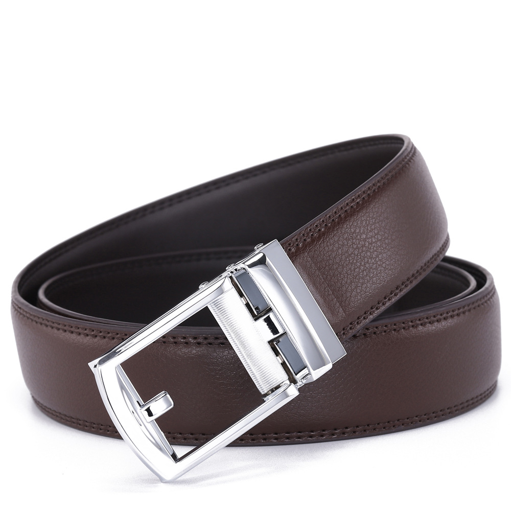 Automatic buckle fake needle buckle cowhide belt