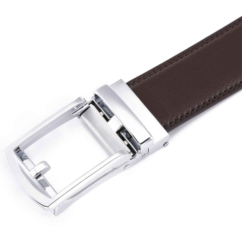 Automatic buckle fake needle buckle cowhide belt
