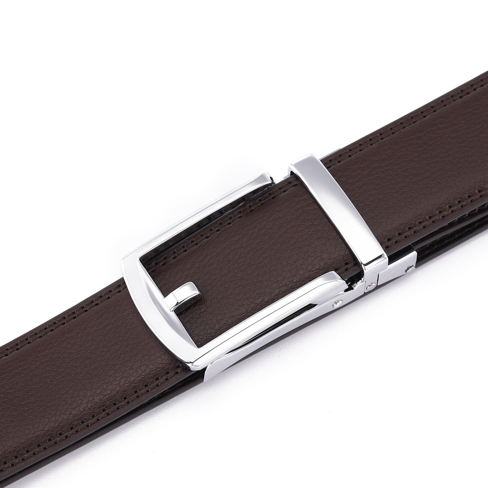 Automatic buckle fake needle buckle cowhide belt