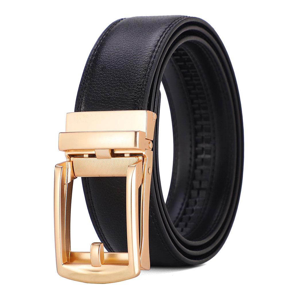 Automatic buckle fake needle buckle cowhide belt