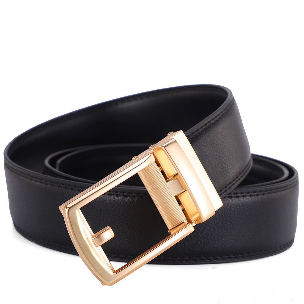 Automatic buckle fake needle buckle cowhide belt