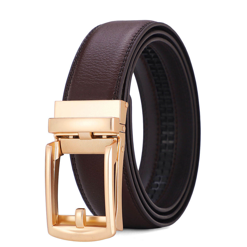 Automatic buckle fake needle buckle cowhide belt