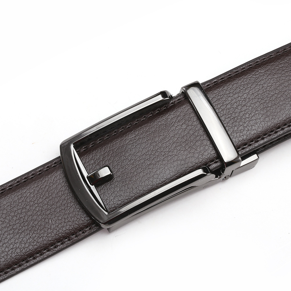 Automatic buckle fake needle buckle cowhide belt
