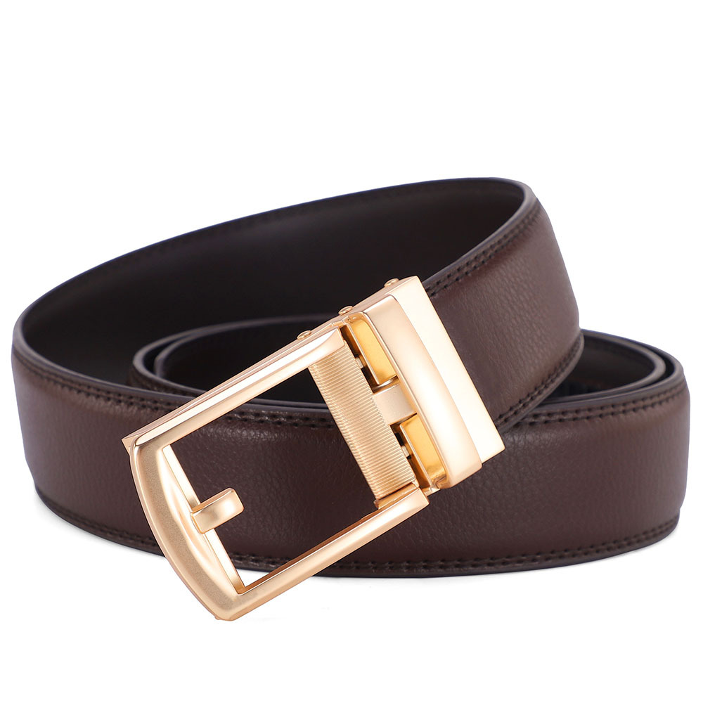 Automatic buckle fake needle buckle cowhide belt