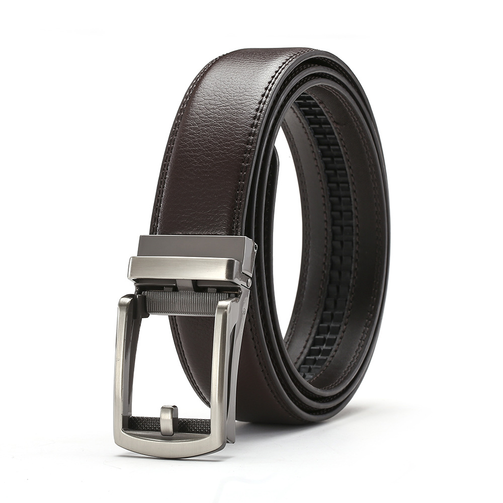 Automatic buckle fake needle buckle cowhide belt