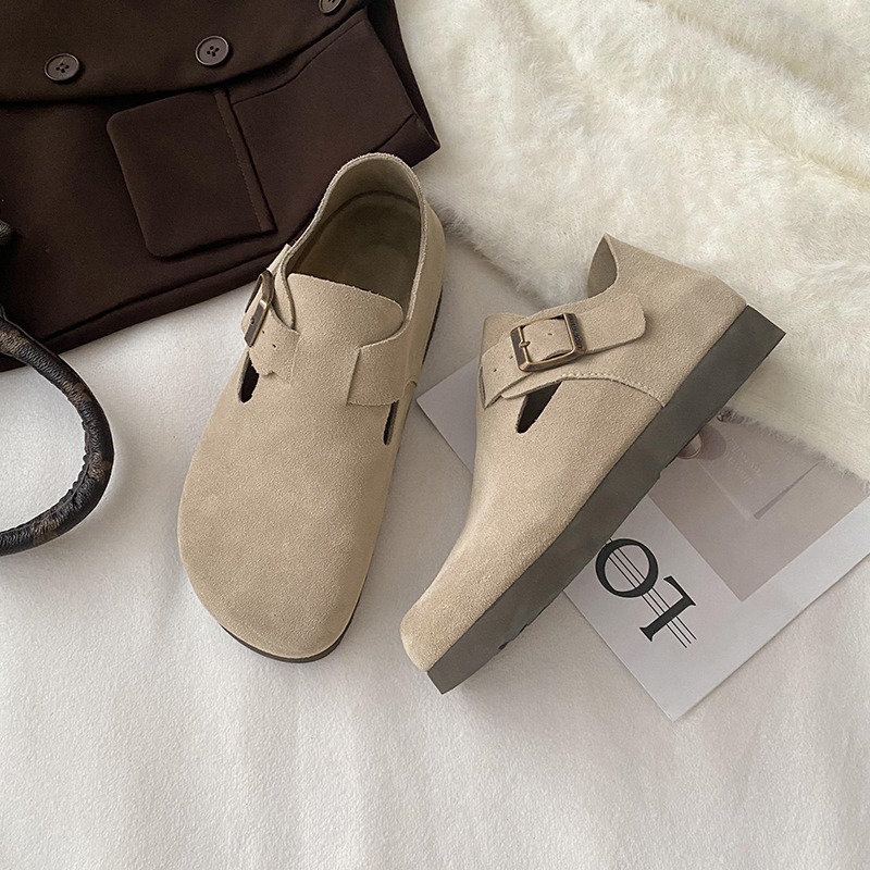 Autumn and winter fluffy slippers with velvet thick sole half drag