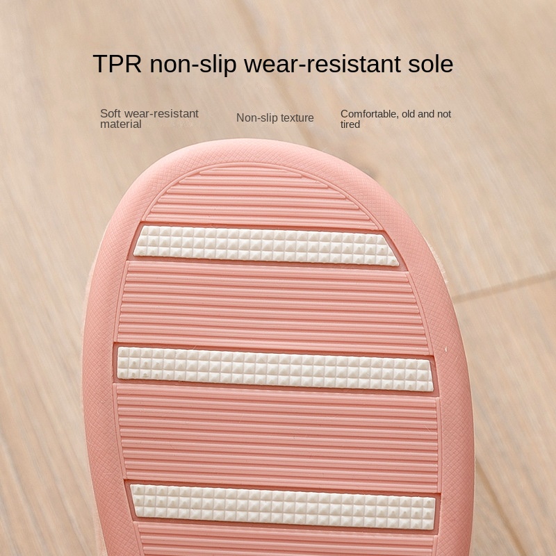 Autumn and winter plush slippers with thick soles