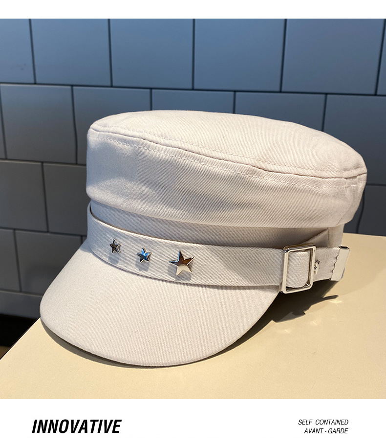 Black star cap English vintage beret