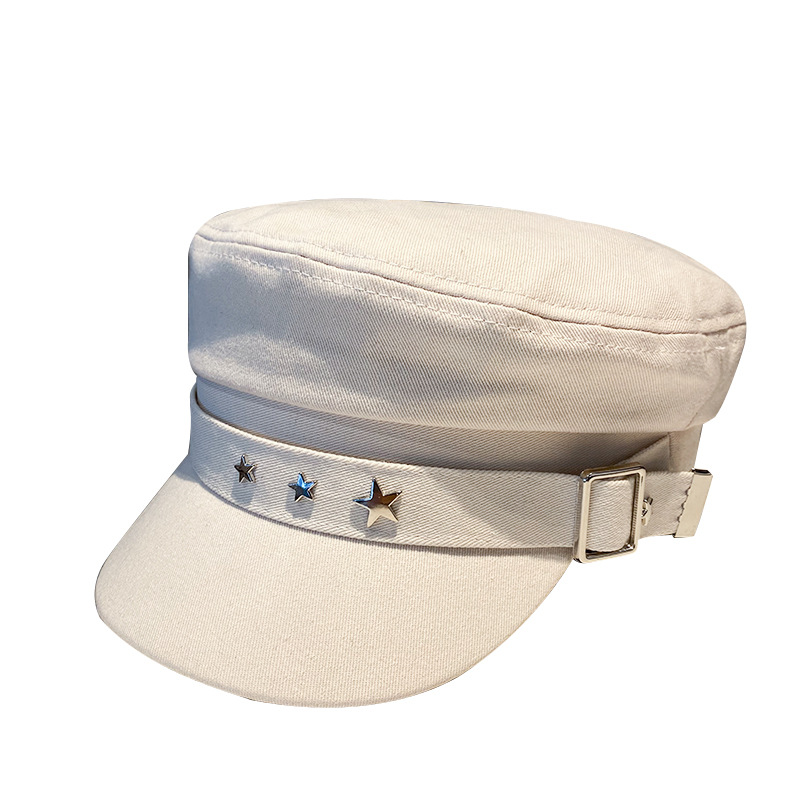 Black star cap English vintage beret